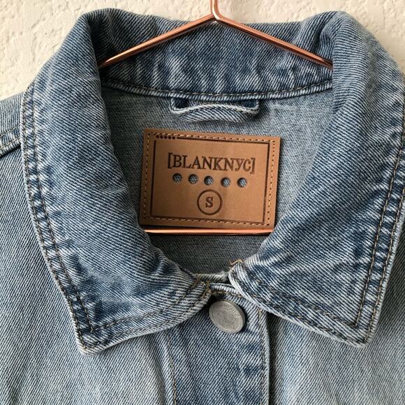 Blank NYC blue white distressed denim jacket - Picture 3 of 5